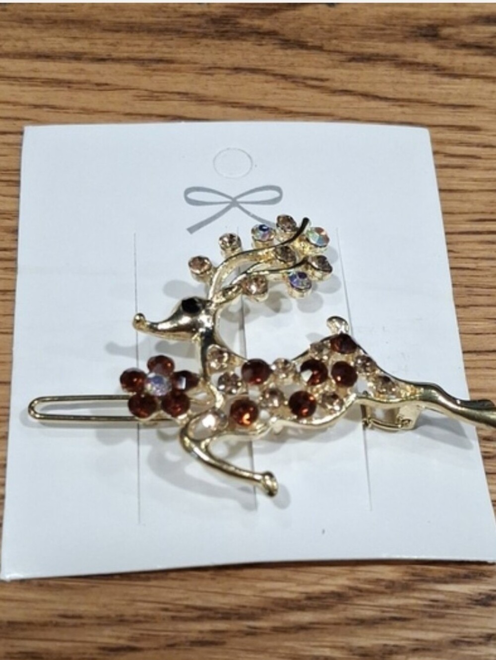 Elegant Burgandy Reindeer Barrette